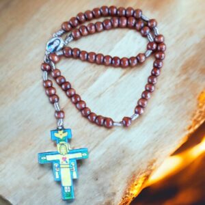 Różaniec z dużym Krzyżem Miłości - brąz