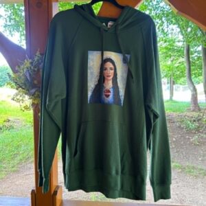 Ciemnozielona bluza z kapturem (kangurek) - Matka Boża Czatachowska (MiMJ)