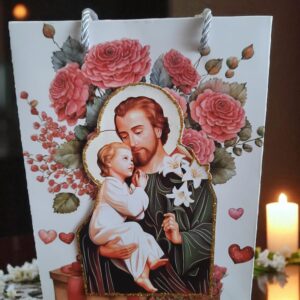 Torebka papierowa na prezenty ze Świętym Józefem