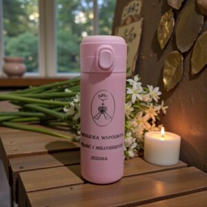 Kubek termiczny, termos 420 ml - różowy