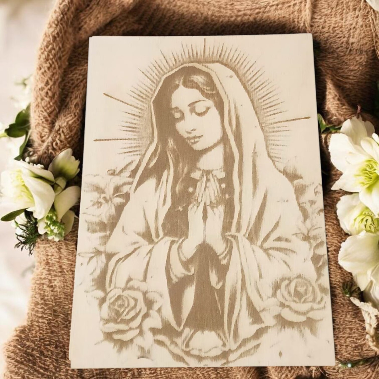 Drewniany wizerunek Matki Bożej z Guadalupe – Katolickiej Wspólnota MiMJ