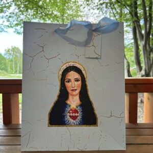 Torebka na prezenty z wizerunkiem Matki Bożej Maryi