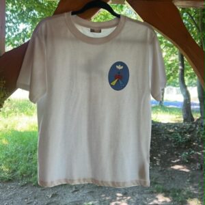 T-shirt dziecięcy z logo Wspólnoty MiMJ na rewersie "DZIECI MIMJ" - kolor biały