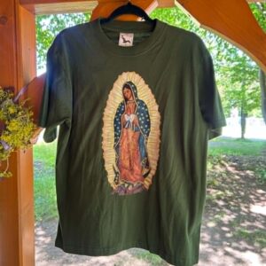 Koszulka męska "Matka Boża z Guadalupe" , kolor ciemna zieleń