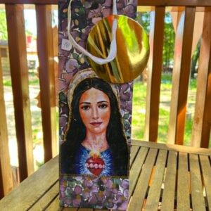 Wysoka Torebka „Niepokalane Serce Maryi” (Fioletowa w Kwiaty)