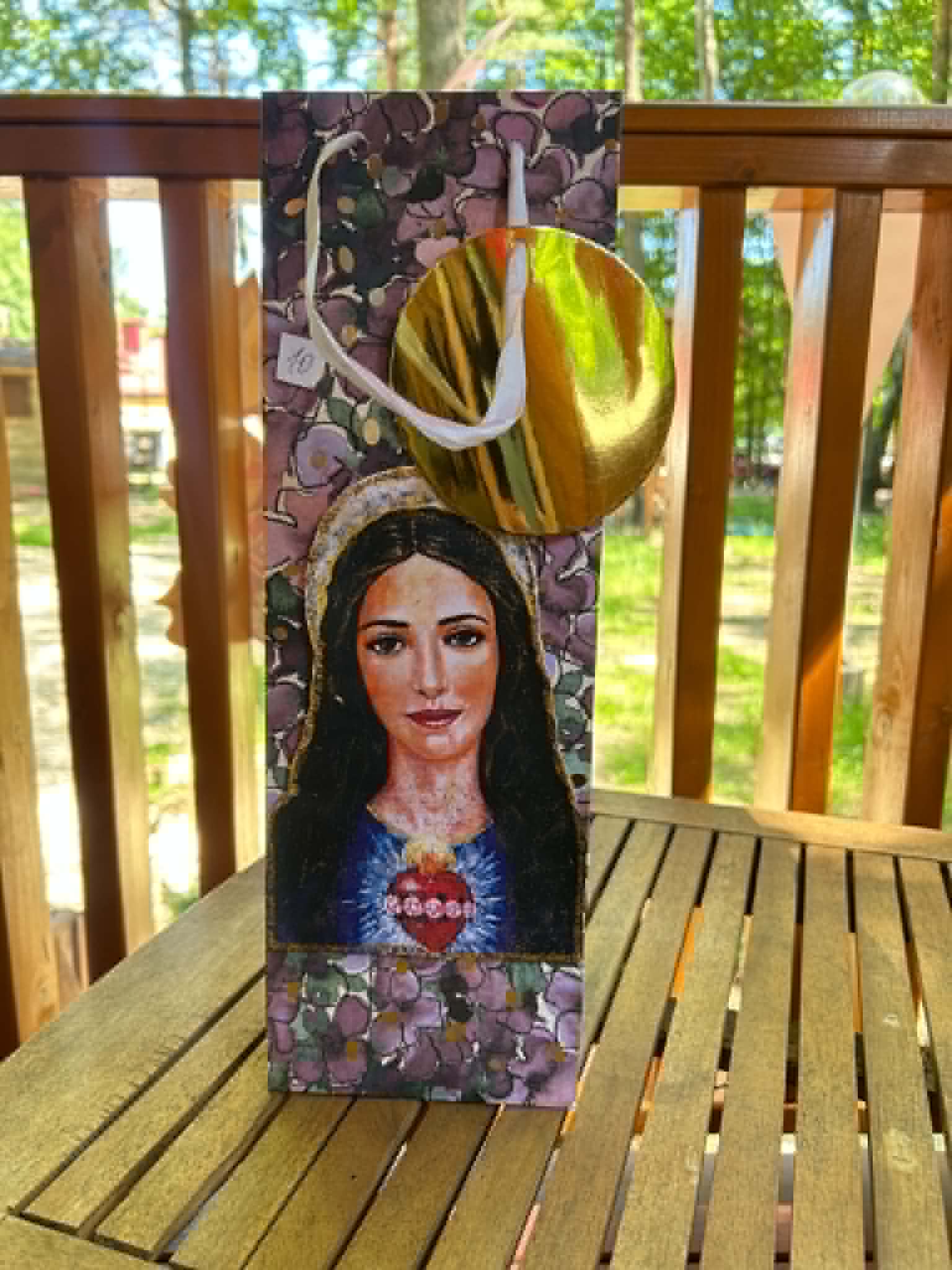 Wysoka Torebka „Niepokalane Serce Maryi” (Fioletowa w Kwiaty)