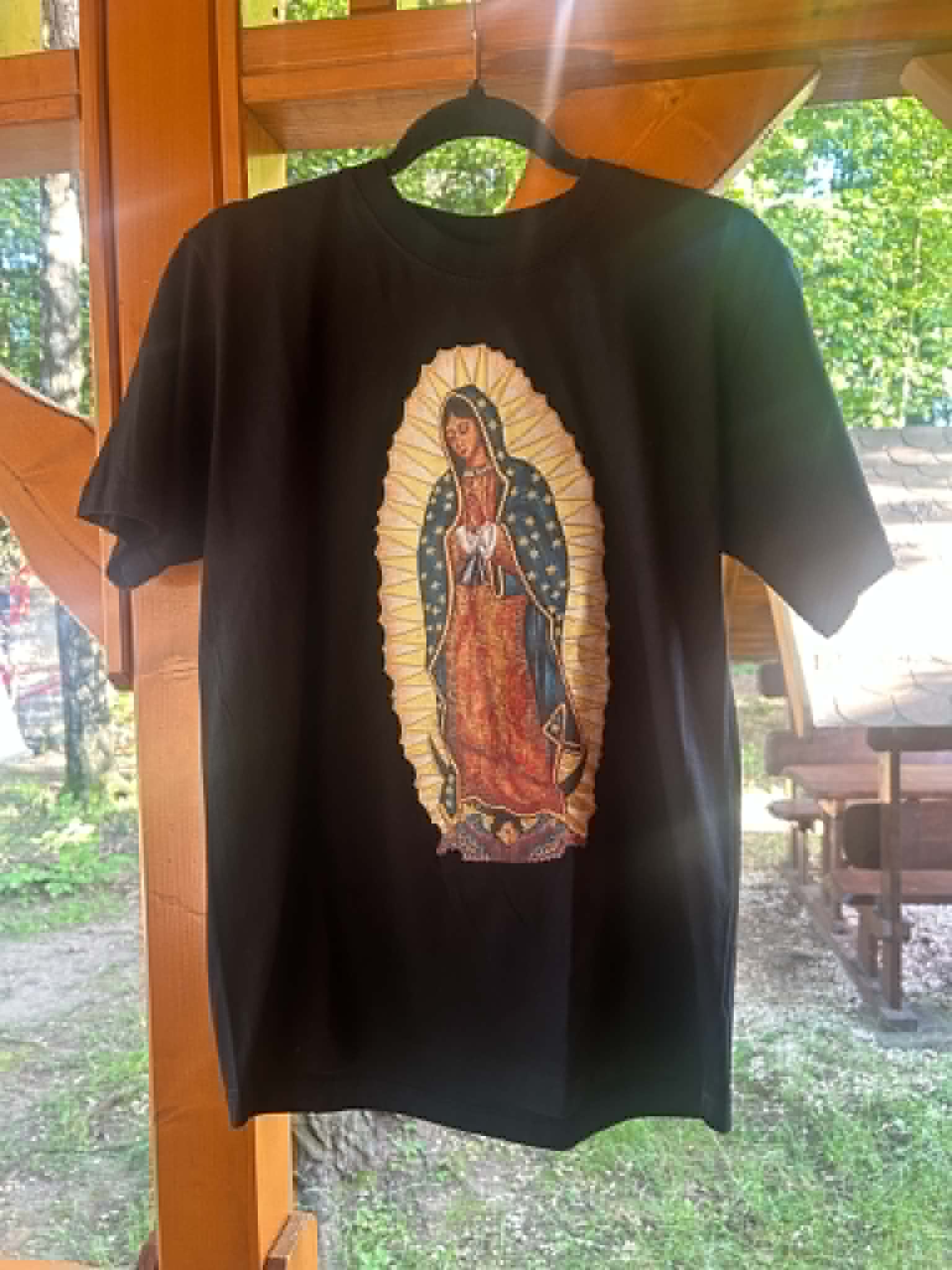 Koszulka męska „Matka Boża z Guadalupe”, kolor czarny
