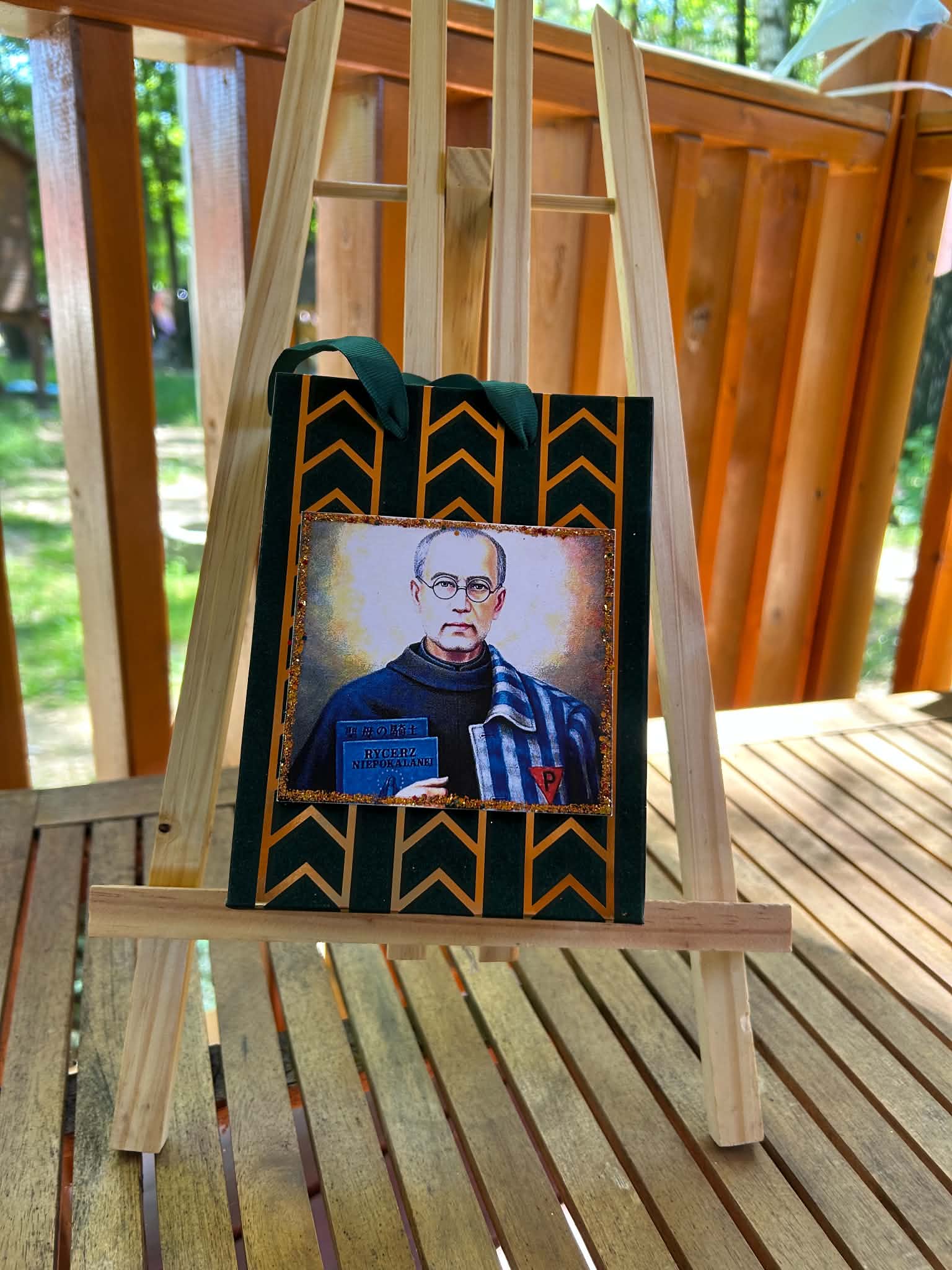 Mała Prezentowa „Święty Maksymilian Maria Kolbe” (Ciemnozielono-Złota)