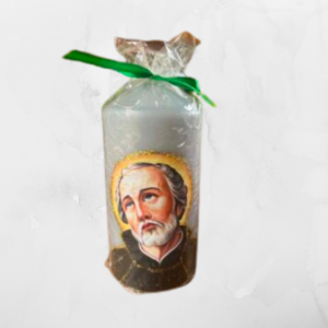 Świeca Parafinowa ze Świętym Andrzejem Bobolą (Szara)